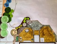 A conceptual landscape plan for a Dover back yard